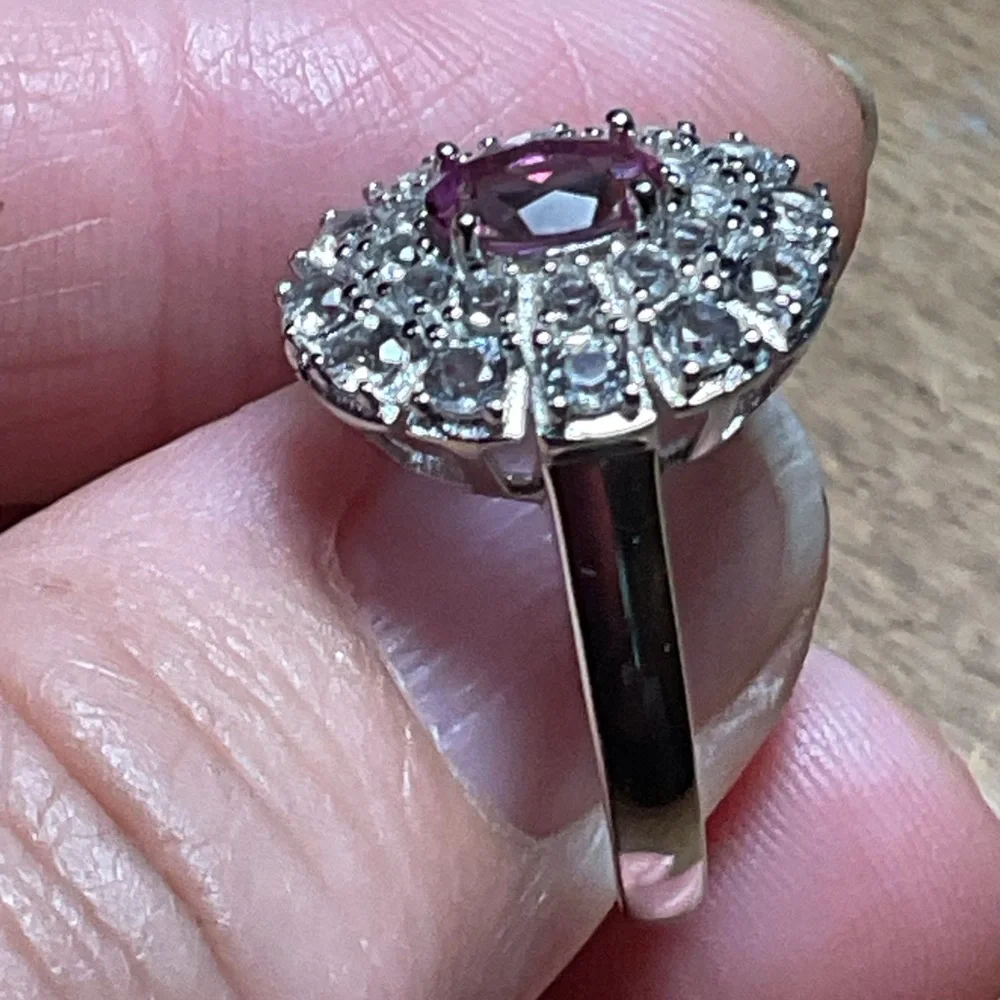 Morganite .925 Silver Ring - Picture 4 of 8